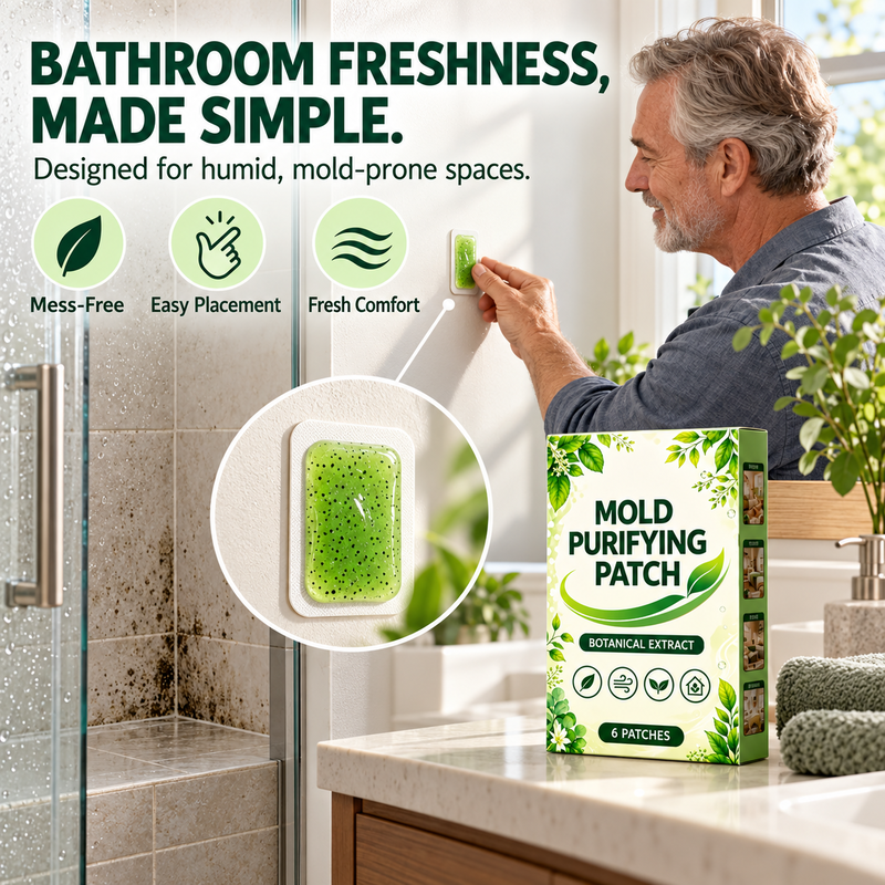 🧪 6Pcs Mold Purifying Patches – Botanical Mildew Removal Pads, Long Lasting Mold Inhibitor for Bathroom, Kitchen, Wall Corners & Damp Hidden Spots