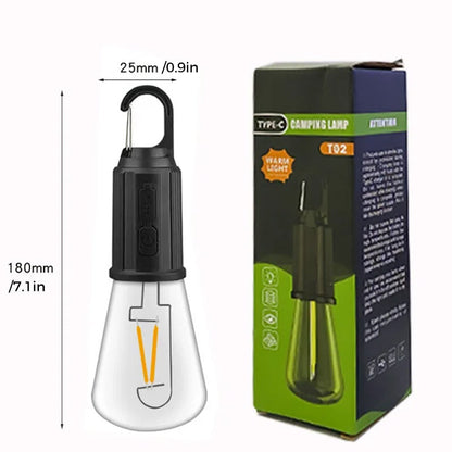 Outdoor Camping Hanging Type-C Charging Retro Bulb Light