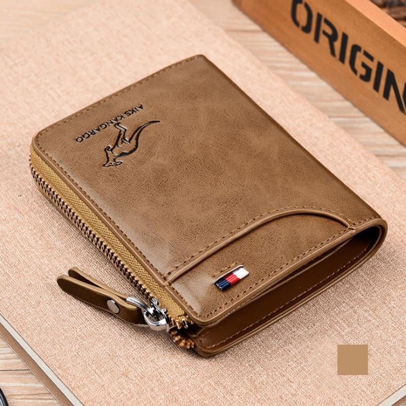 (🎁2024 New Year Hot Sale🎁)Men Wallet Zipper Genuine Leather Purse ( RFID PROTECTED )