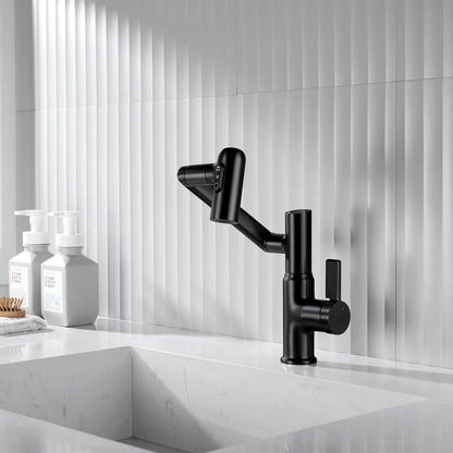 Single-Hole Rotatable Faucet with Temperature Display