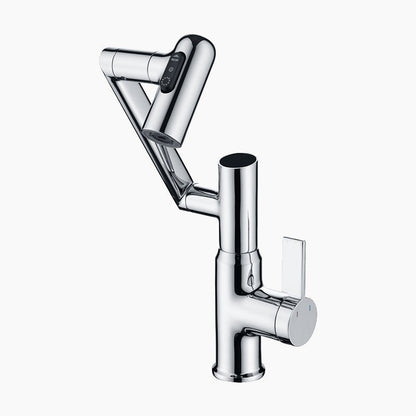 Single-Hole Rotatable Faucet with Temperature Display