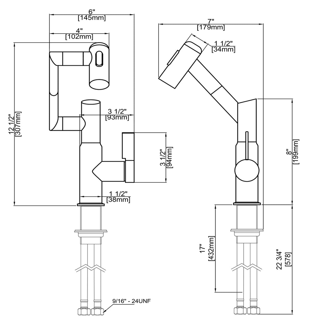 Single-Hole Rotatable Faucet with Temperature Display