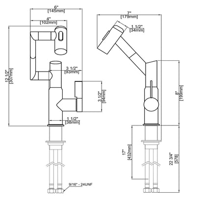 Single-Hole Rotatable Faucet with Temperature Display