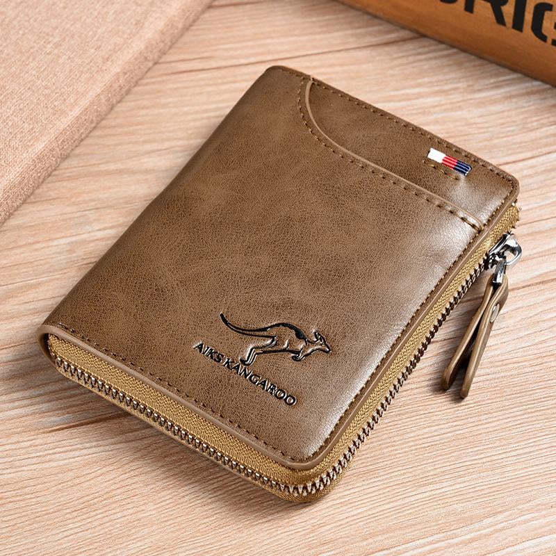 (🎁2024 New Year Hot Sale🎁)Men Wallet Zipper Genuine Leather Purse ( RFID PROTECTED )