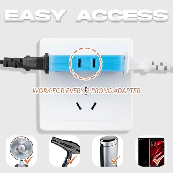 🔥🎁2024 New Year Hot Sale🎁 - 49% OFF)180 Degrees Rotatable Socket Converter