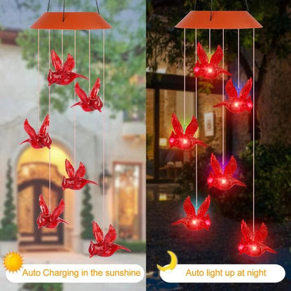 Solar Wind Chime Cardinal Light