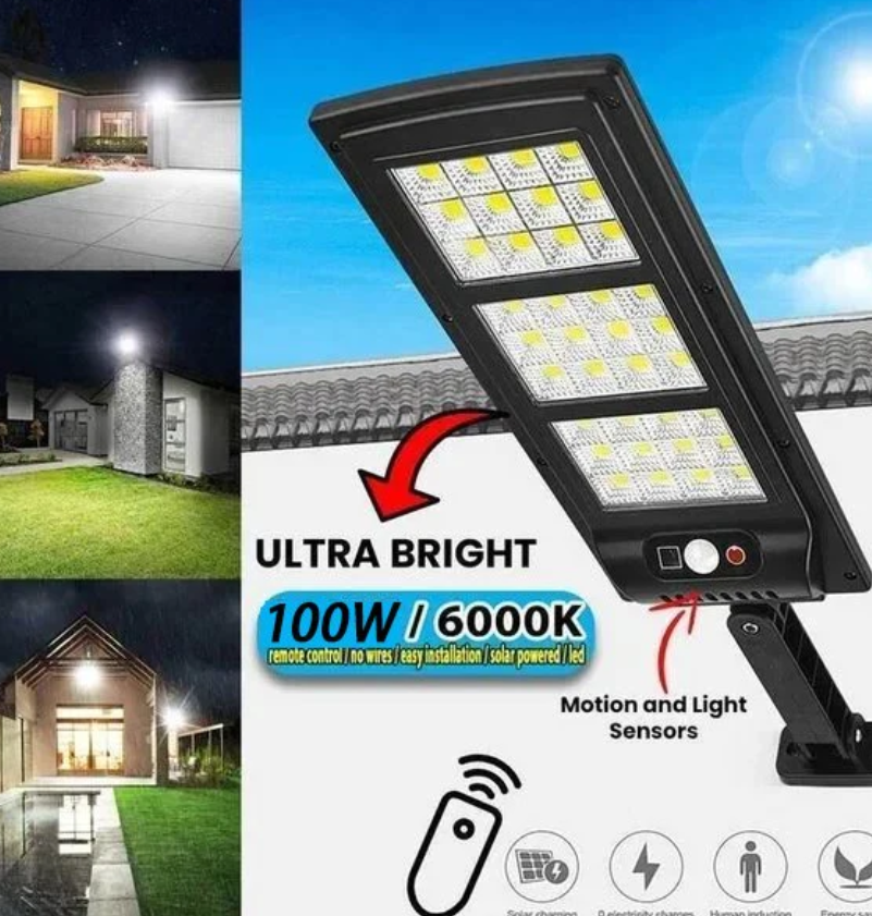 🔥NEW YEAR 2024 SALE✨🔥💡 SOLAR LED LAMP 6000K 🌟60W SOLAR STREET HIGH BRIGHTNESS LIGHT 6000 LUMENS