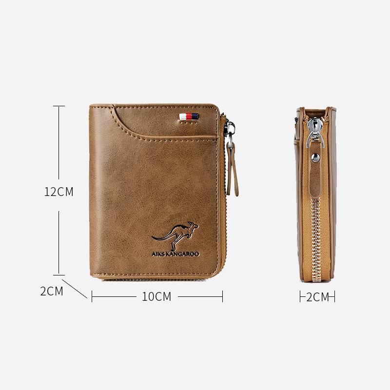 (🎁2024 New Year Hot Sale🎁)Men Wallet Zipper Genuine Leather Purse ( RFID PROTECTED )