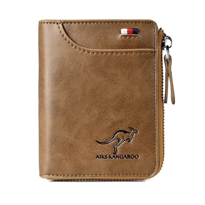 (🎁2024 New Year Hot Sale🎁)Men Wallet Zipper Genuine Leather Purse ( RFID PROTECTED )