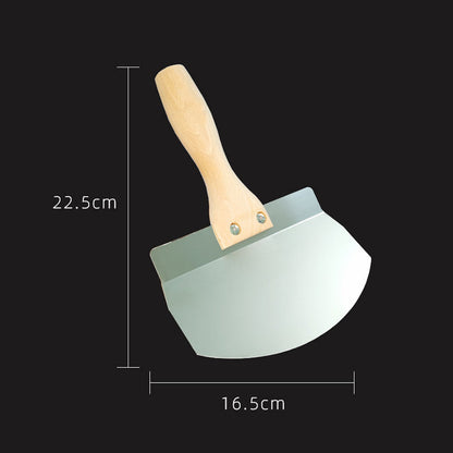 Pousbo® Stainless Steel Curved Plaster Spatula with Wooden Handle