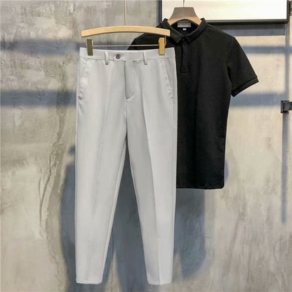 🔥Limited Time Offer🔥Solid Color Slim Fit Formal Pants