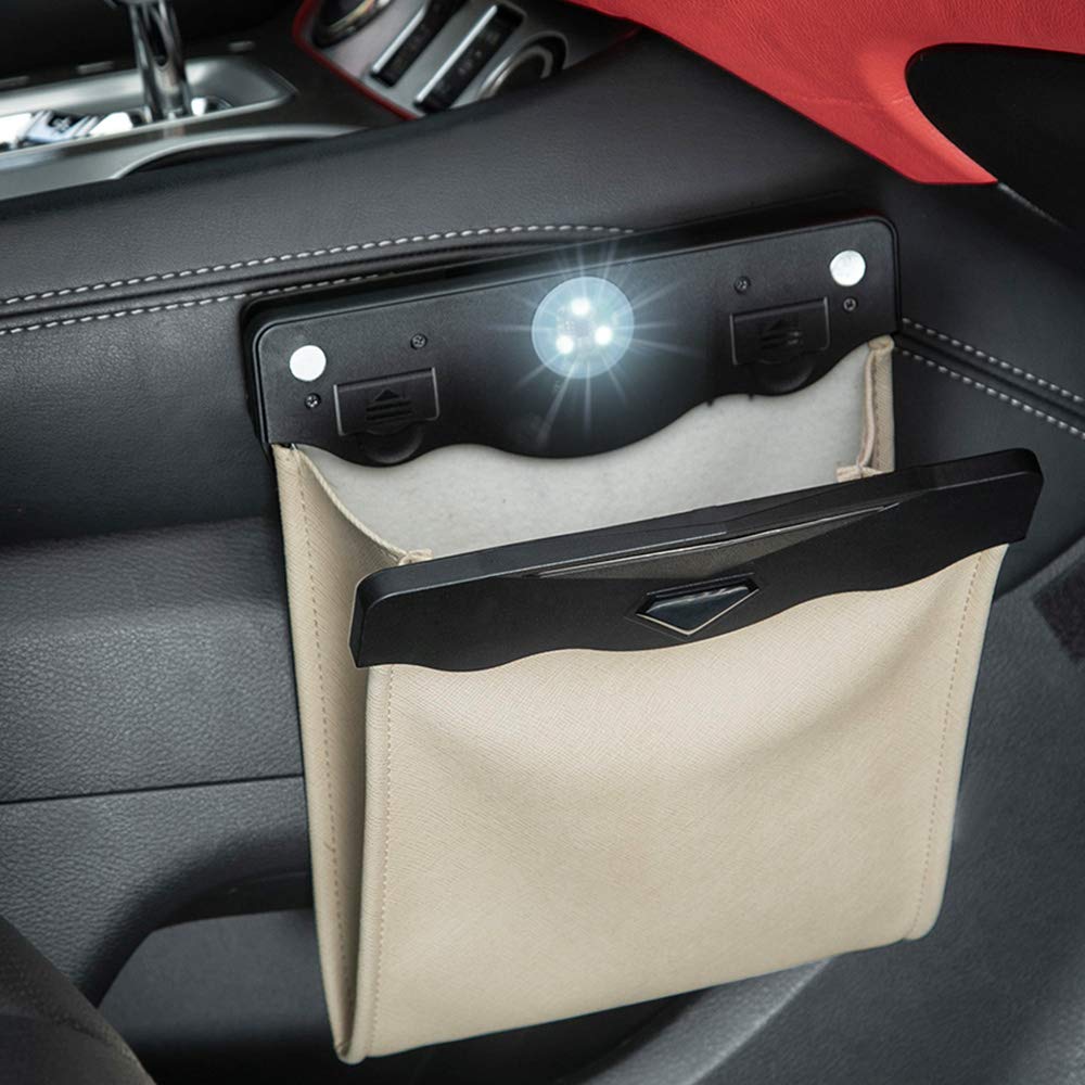 🔥HOT SALE 49% OFF🔥Smart LED Waterproof Car Leather Trash Can