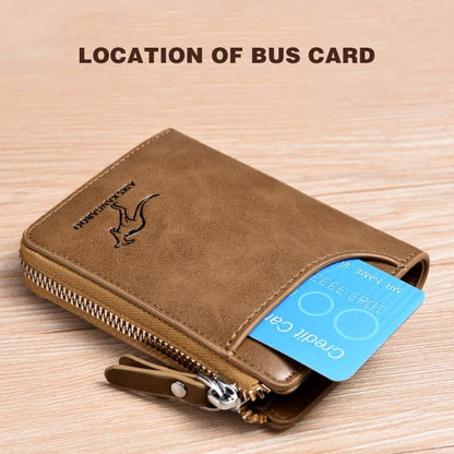 (🎁2024 New Year Hot Sale🎁)Men Wallet Zipper Genuine Leather Purse ( RFID PROTECTED )