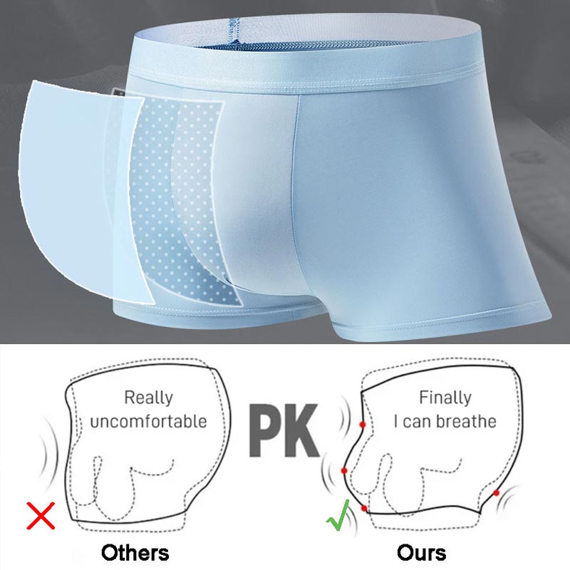 4pcs Men’s Ice Silk Antibacterial Breathable Boxer Briefs